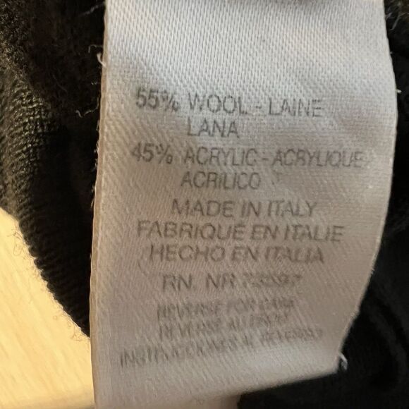 Mens VTG FIJI Black Wool Blend Sweater L 90s Made in Italy Casual Classic Classy - Picture 4 of 8